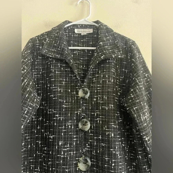 Caroline Rose Black/White Tweed Size M Button down Jacket - Picture 5 of 7